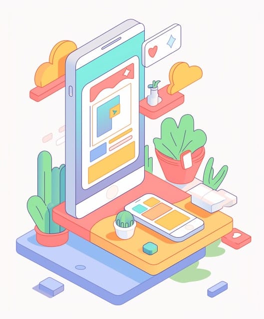 Stylized Smartphone Illustration with Plants.jpeg